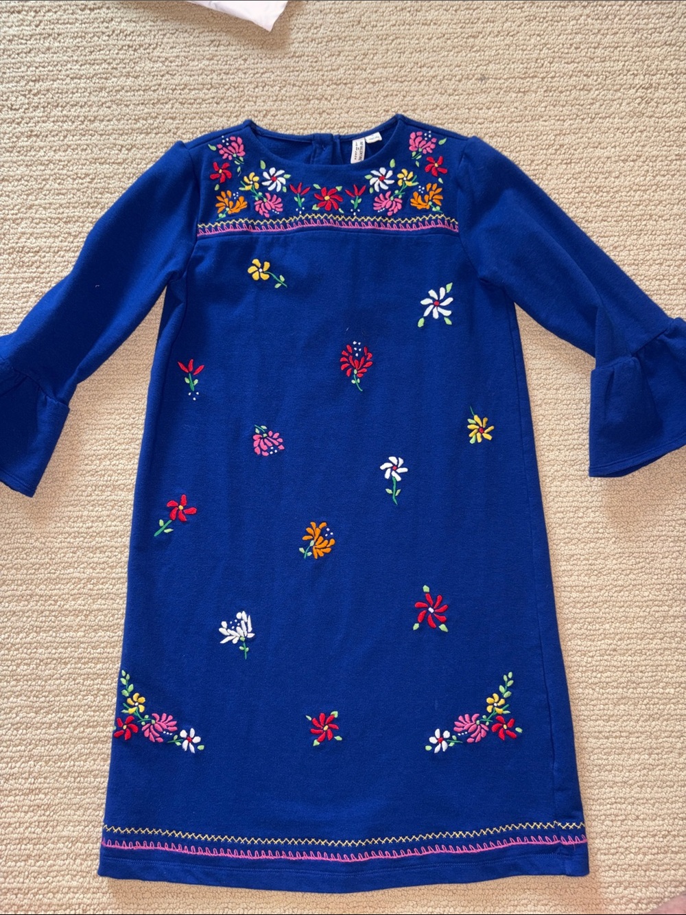 Janie & Jack Juno Valentine Blue Embroidered Dress 10